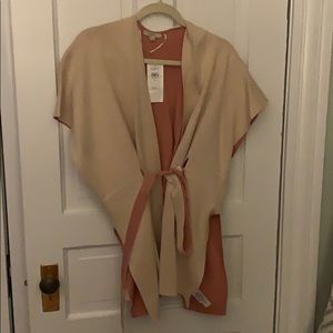 NWT loft reversible tie waist poncho